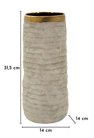 Vase Lima Grau Gold Offen Klein – Blumenvase Deko