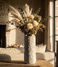 Vase Lima Grau Gold Offen Klein – Blumenvase Deko