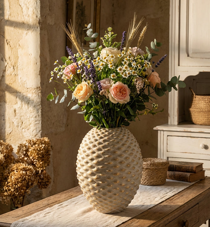 Blumenvase Pepitas Grau Gold 36 cm
