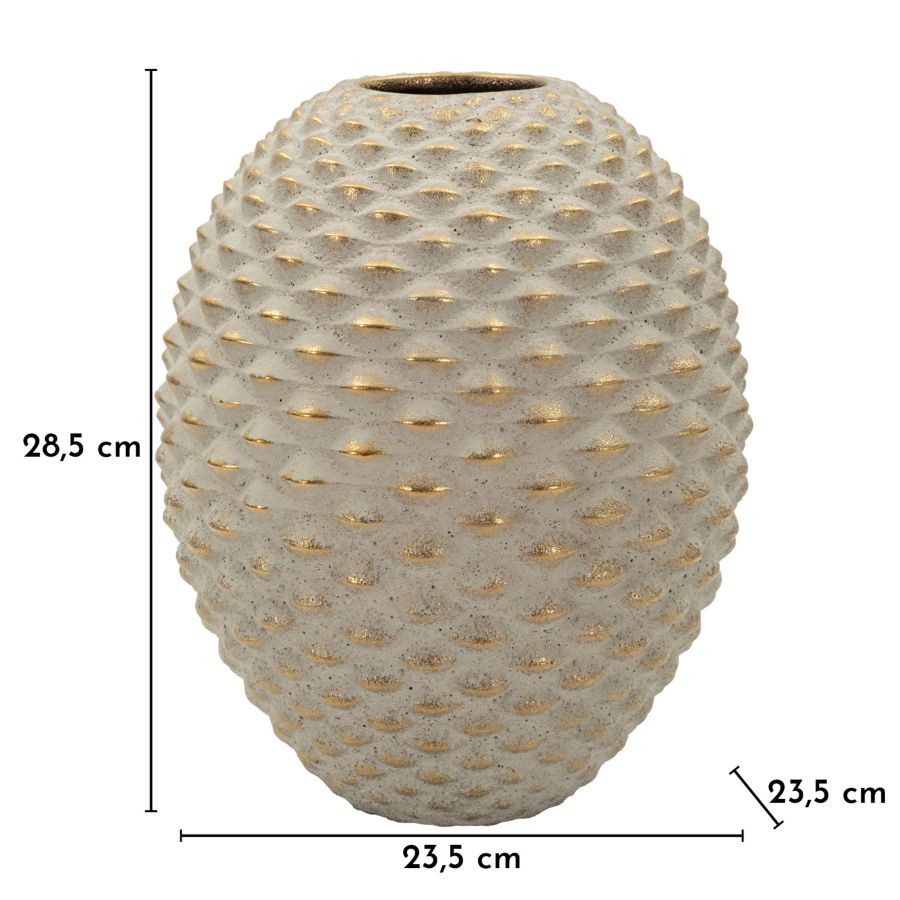 Blumenvase Pepitas Grau Gold 28,5 cm