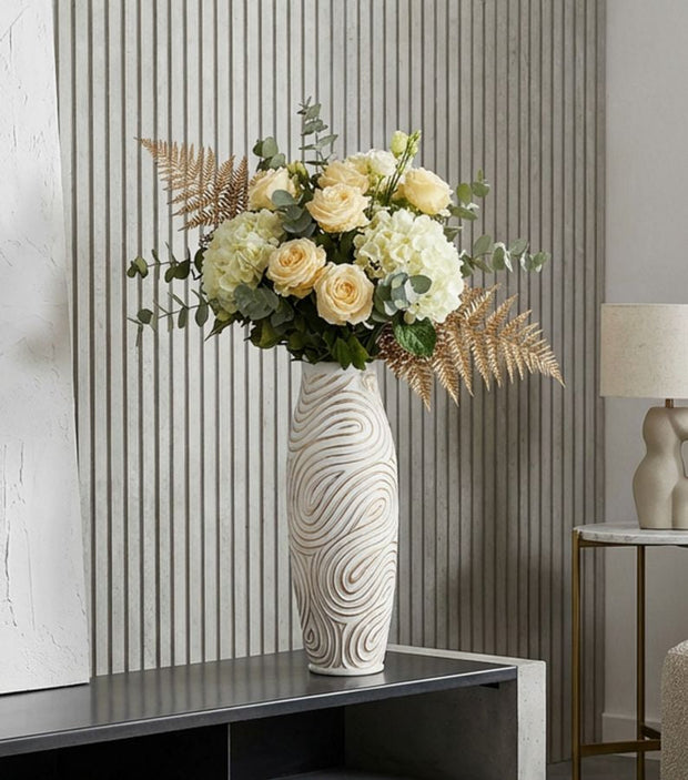 Blumenvase Oblix Weiß 50 cm – Dekovase