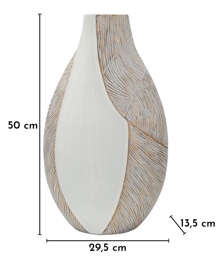Blumenvase Saigon Weiß 50 cm