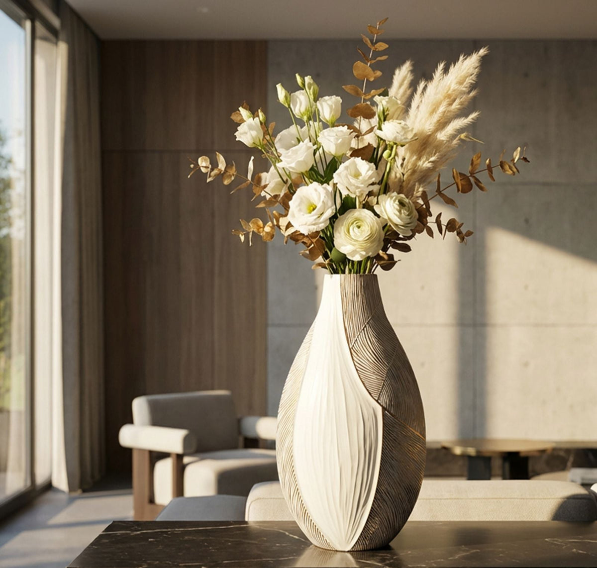 Blumenvase Saigon Weiß 50 cm