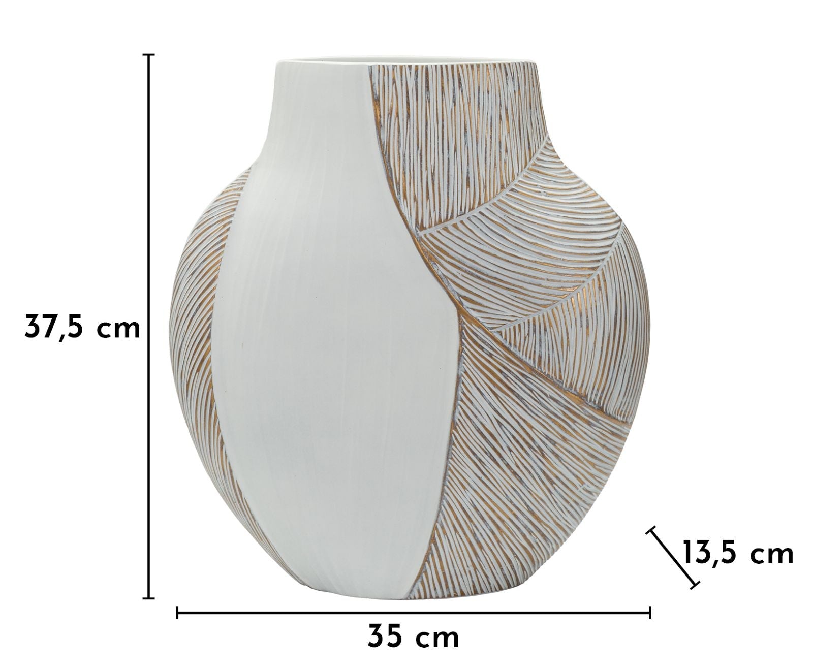 Vase Ho Chi Minh Wellen Weiß Groß – Blumenvase Deko