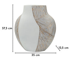 Vase Ho Chi Minh Wellen Weiß Groß – Blumenvase Deko