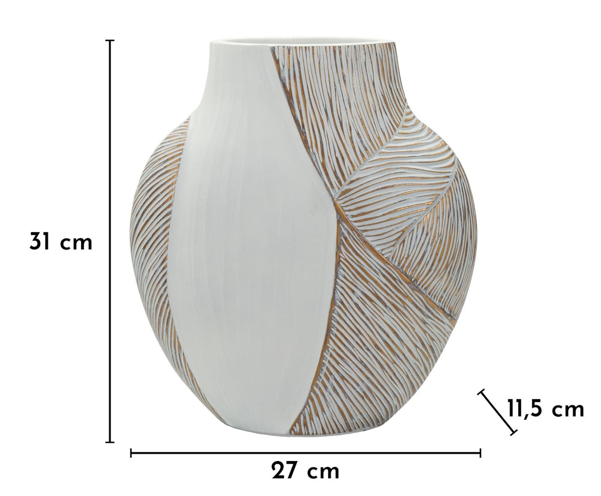 Vase Ho Chi Minh Wellen Weiß Klein – Blumenvase Deko