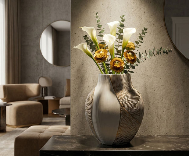 Vase Ho Chi Minh Wellen Weiß Klein – Blumenvase Deko