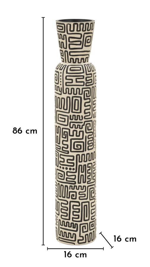 Bodenvase Nairobi Weiß Schwarz 86 cm