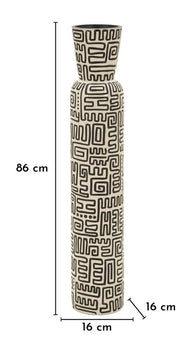 Bodenvase Nairobi Weiß Schwarz 86 cm