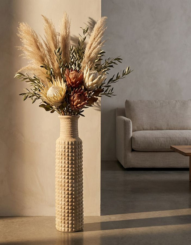 Bodenvase Sand Beige 110 cm