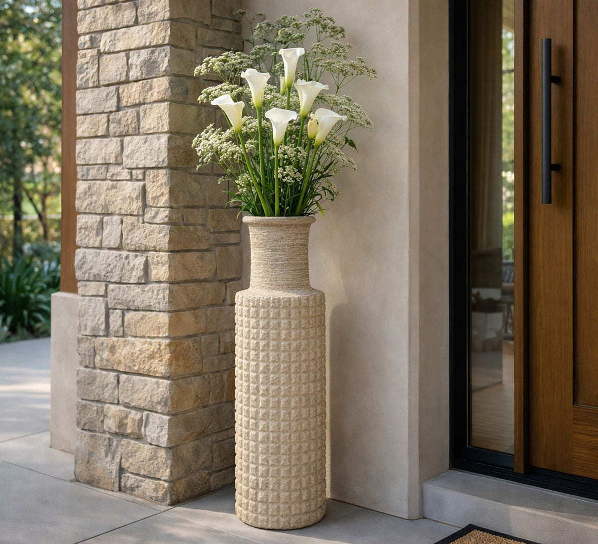 Bodenvase Sand Beige 97 cm
