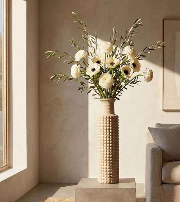 Bodenvase Sand Beige 97 cm