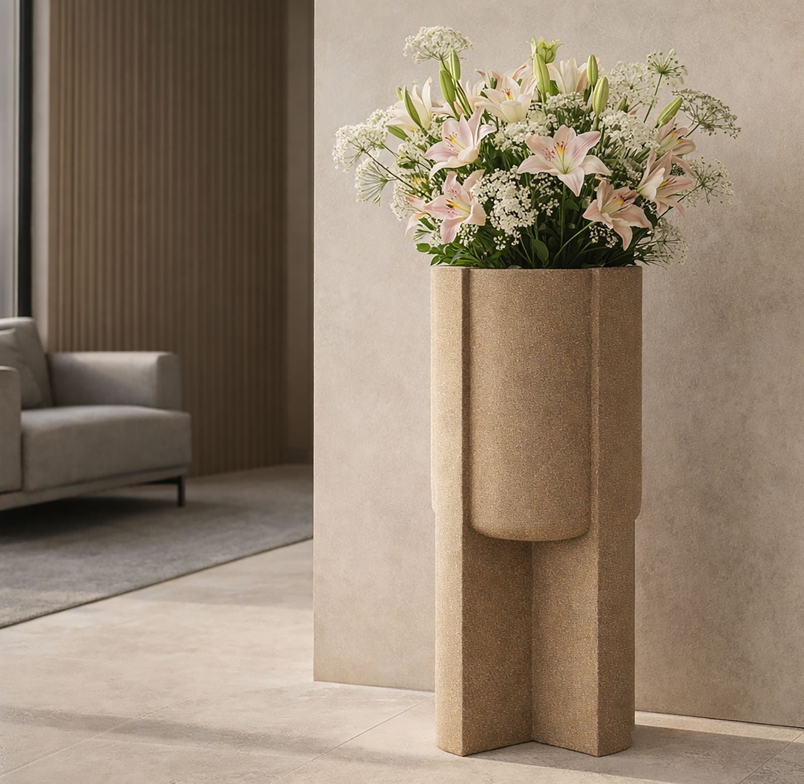 Bodenvase Moai Braun 80,5 cm