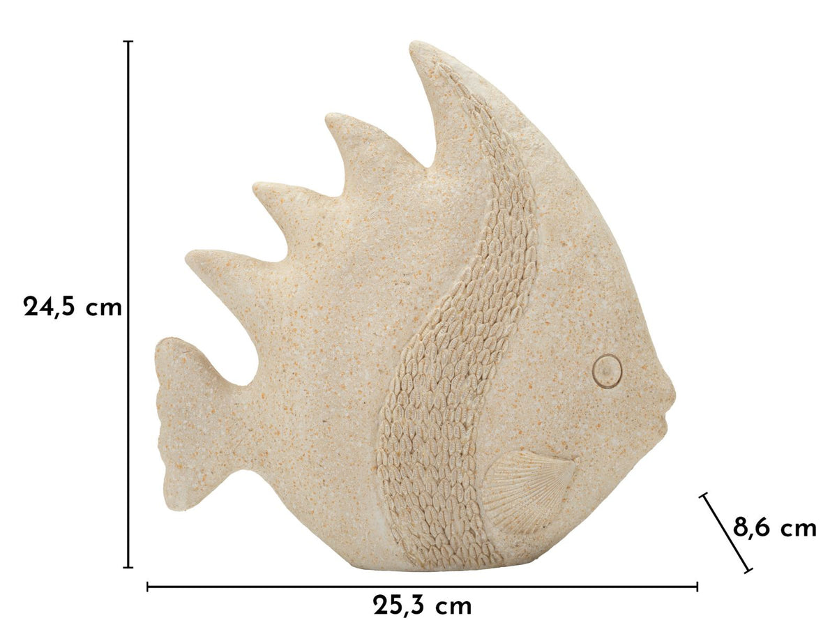 Dekofigur Fisch Beige 24,5 cm – Tierfigur