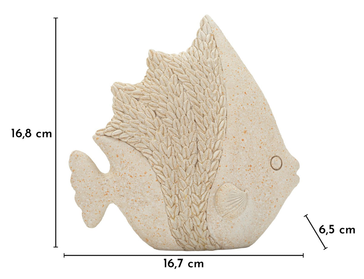 Dekofigur Fisch Beige 16,8 cm – Tierfigur