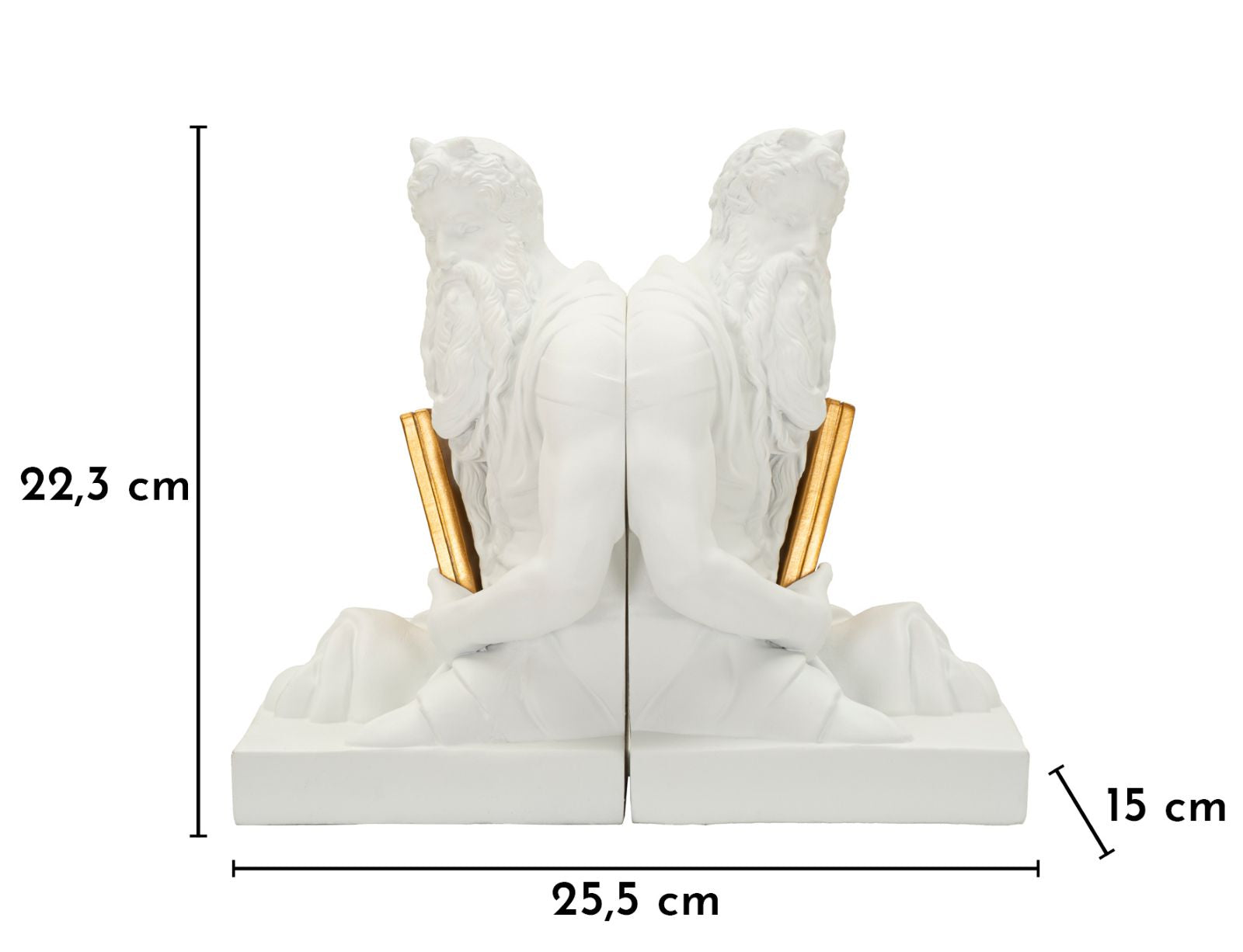 Buchstütze Poseidon Weiß Gold – Dekoobjekt