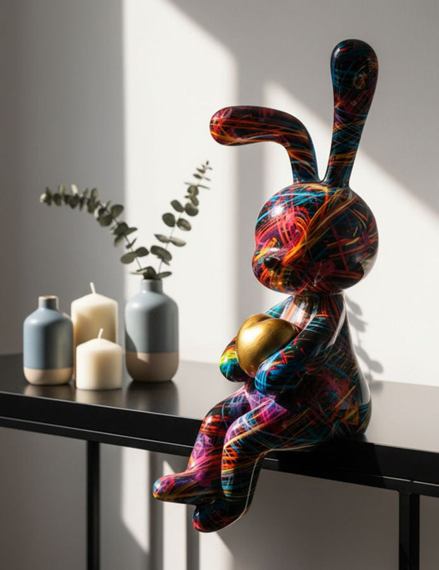 Dekofigur Hase Bunt 23 cm – Tierfigur