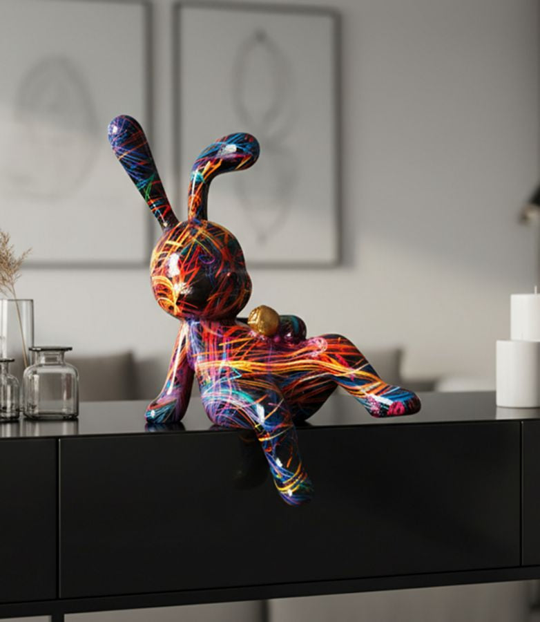 Dekofigur Hase Bunt 22 cm – Tierfigur