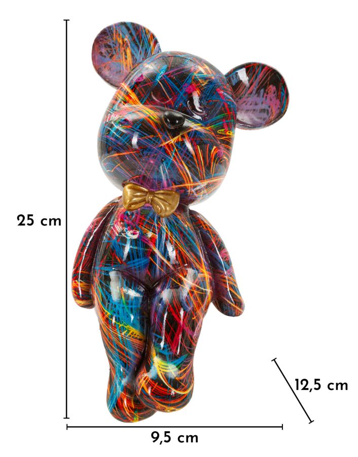 Dekofigur Teddybär Bunt 12,5 cm – Tierfigur