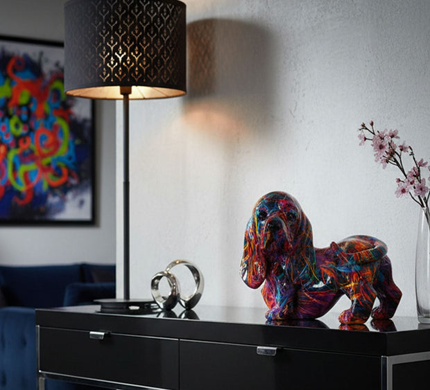 Dekofigur Dackel Psychedelisch Bunt – Tierfigur