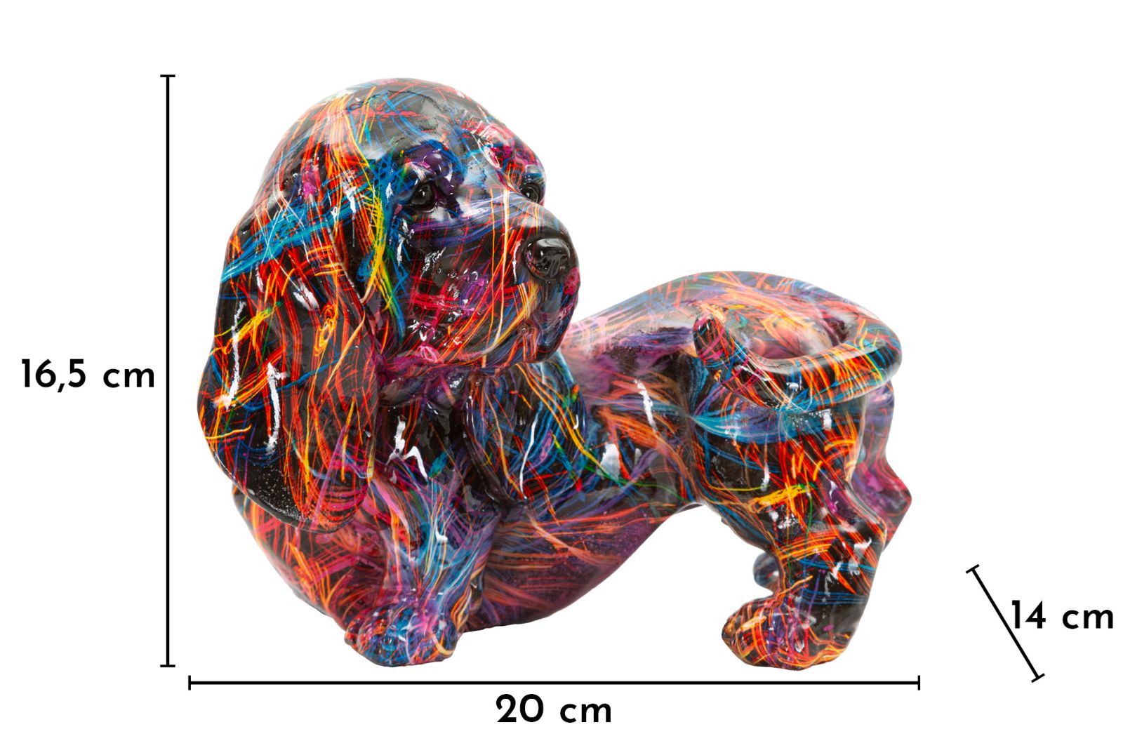 Dekofigur Dackel Psychedelisch Bunt – Tierfigur
