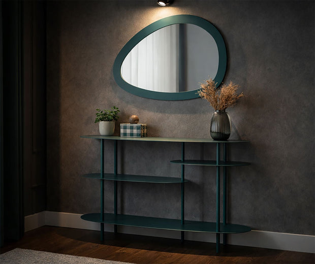 Wandspiegel Saturno Petrol Organisch – Spiegel Deko