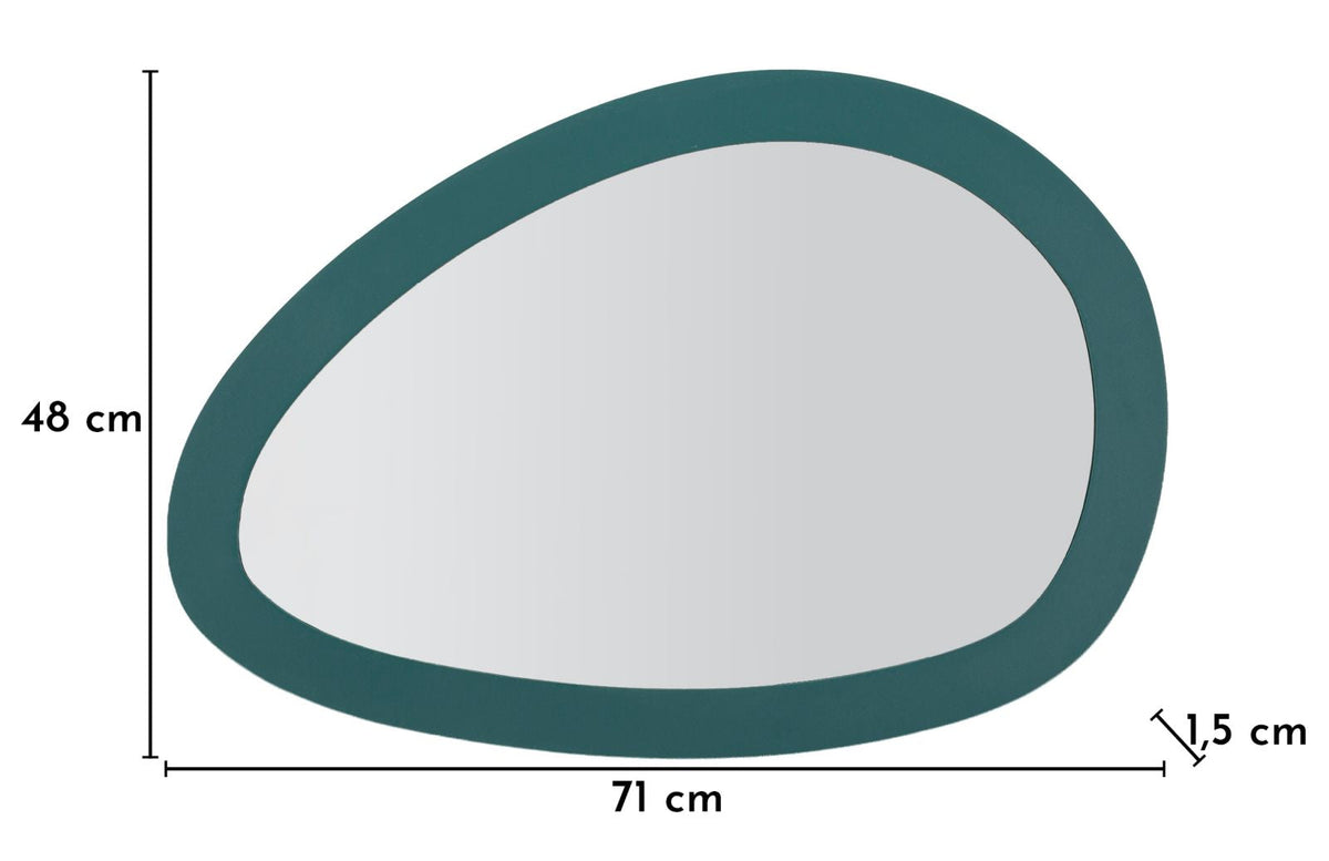 Wandspiegel Saturno Petrol Organisch – Spiegel Deko