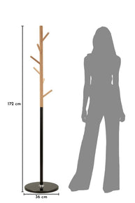 Kleiderständer Tree Schwarz Holz – Garderobe Flur