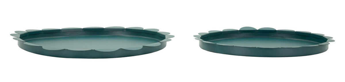 Dekotablett Saturno Petrol Rund 2er Set – Serviertablett