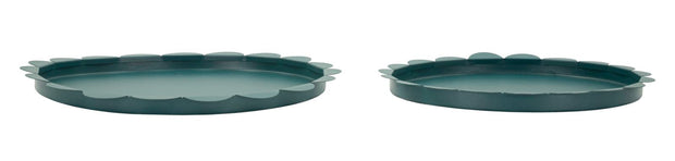 Dekotablett Saturno Petrol Rund 2er Set – Serviertablett