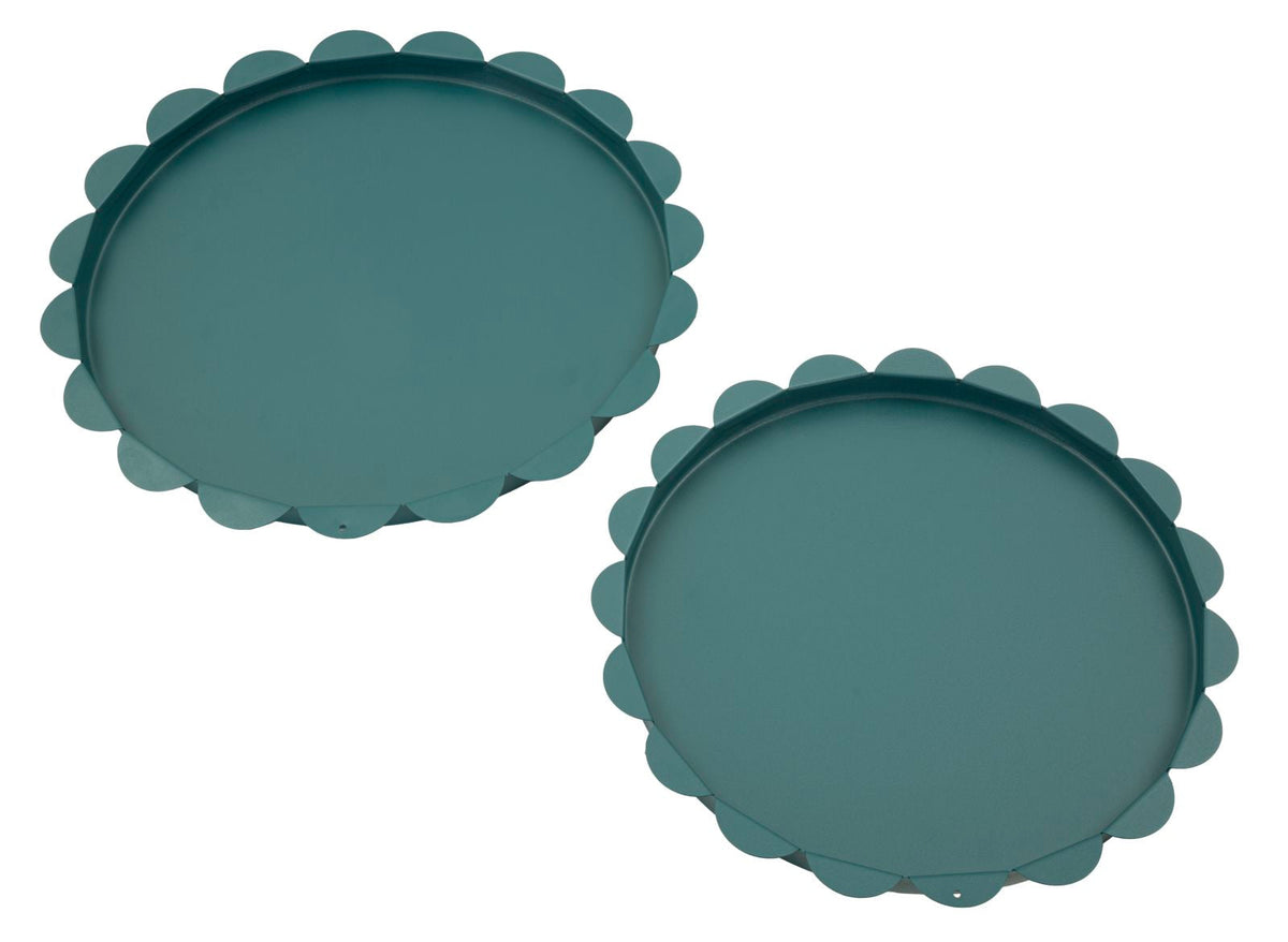 Dekotablett Saturno Petrol Rund 2er Set – Serviertablett