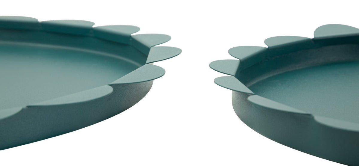 Dekotablett Saturno Petrol Rund 2er Set – Serviertablett