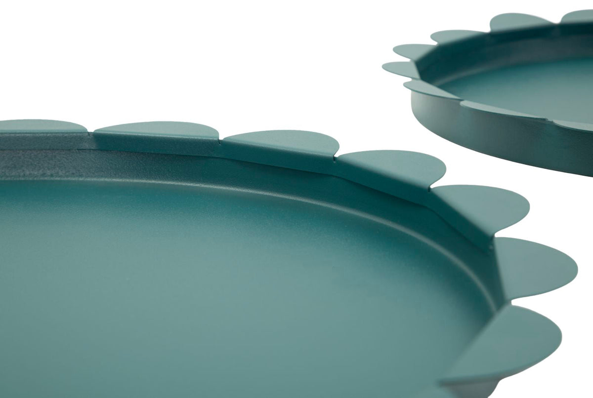Dekotablett Saturno Petrol Rund 2er Set – Serviertablett