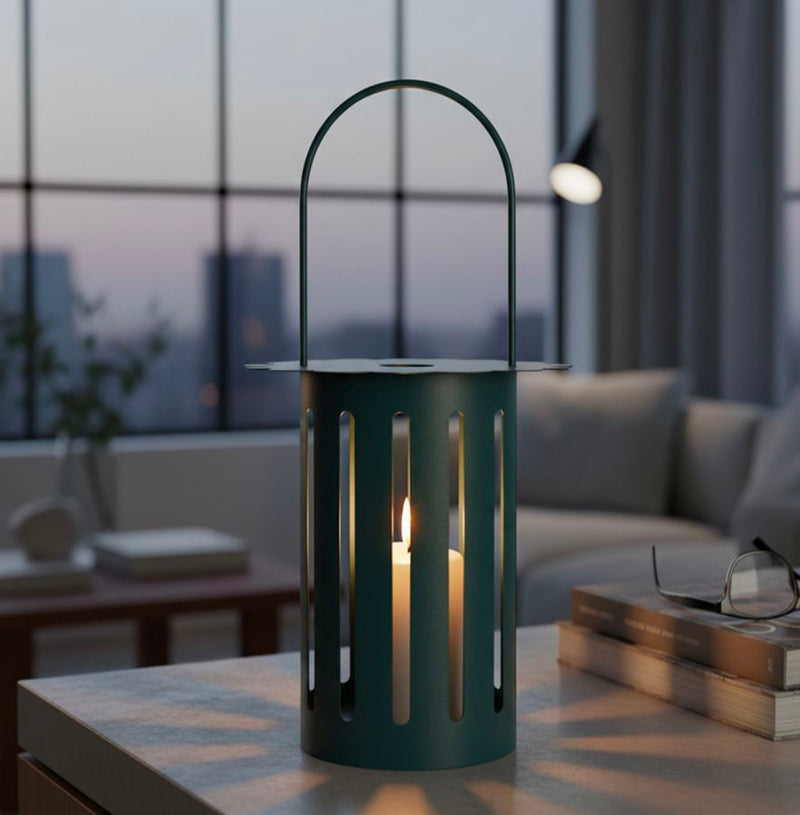 Laterne Saturno Petrol Metall – Windlicht Deko