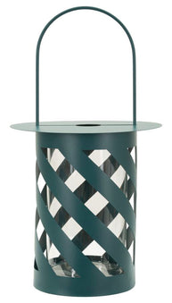 Laterne Saturno Twist Petrol Metall – Windlicht Deko