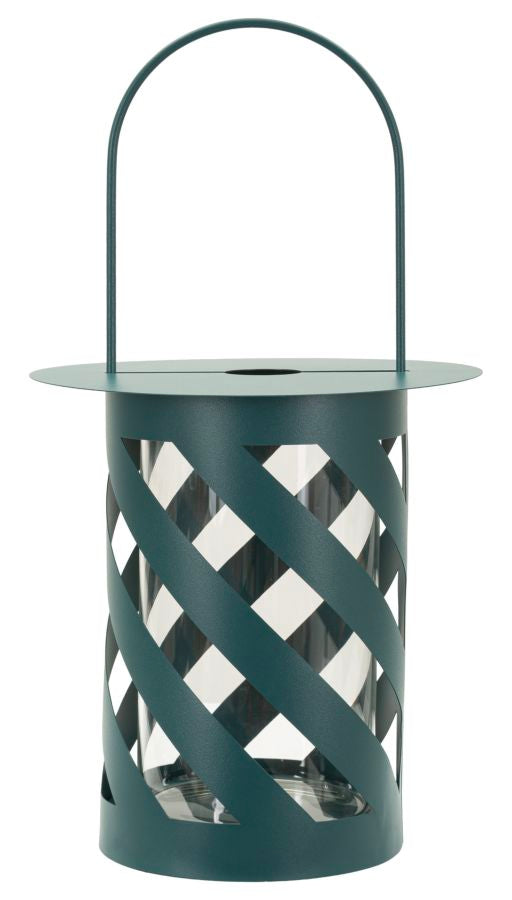 Laterne Saturno Twist Petrol Metall – Windlicht Deko