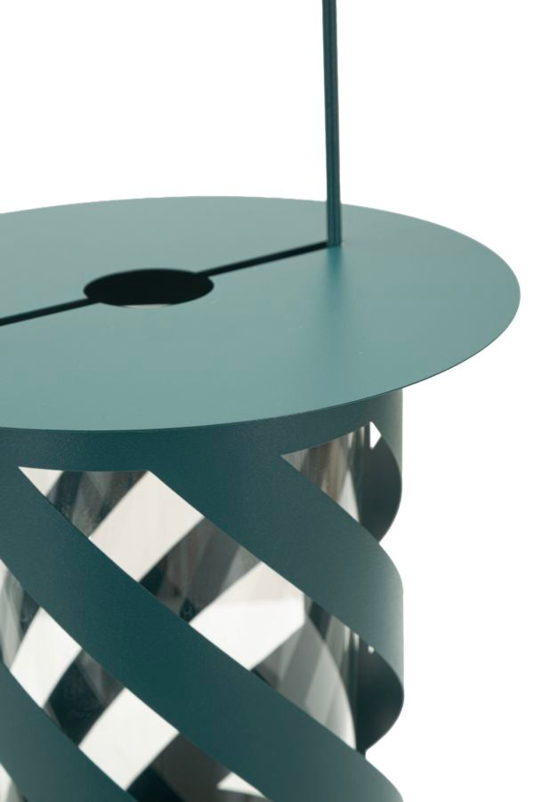 Laterne Saturno Twist Petrol Metall – Windlicht Deko