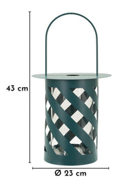 Laterne Saturno Twist Petrol Metall – Windlicht Deko