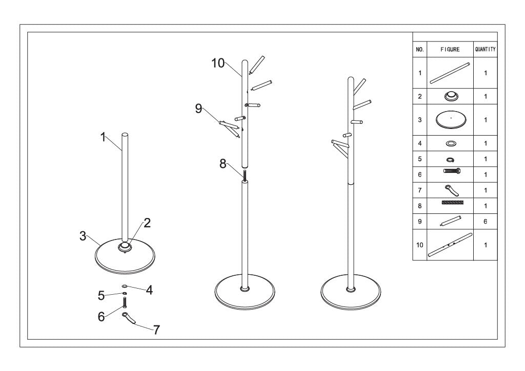 Kleiderständer Tree Schwarz Holz – Garderobe Flur