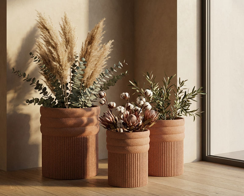 Blumenvase Colombia Rot 3er Set 50 cm