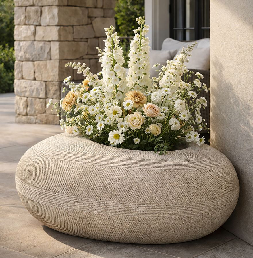 Blumenvase Stone Grau 33,5 cm