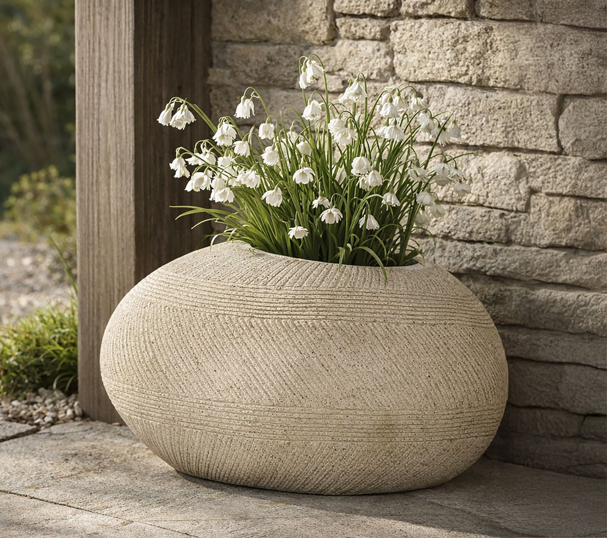 Blumenvase Stone Grau 30 cm