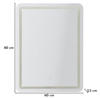 Wandspiegel LED Schlicht Silber 80 cm