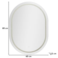 Wandspiegel LED Schlicht Silber A 80 cm