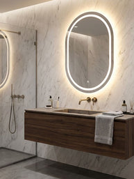 Wandspiegel LED Schlicht Silber A 80 cm