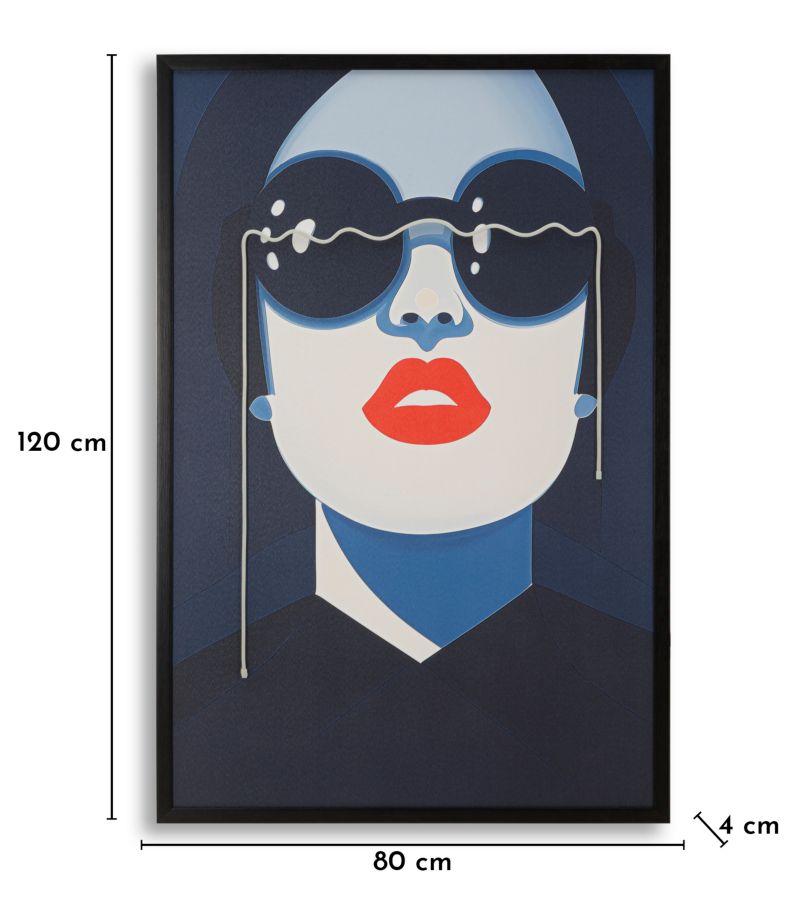 LED-Bild Frauenportrait Cecille Bunt – Leinwandbild Deko