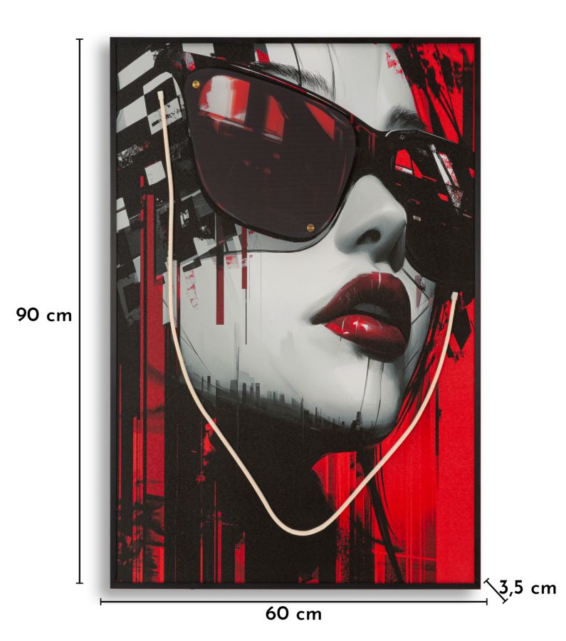 LED-Bild Frauenportrait Psyco Bunt A – Leinwandbild Deko