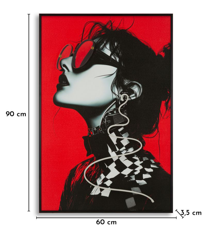 LED-Bild Frauenportrait Psyco Bunt B – Leinwandbild Deko