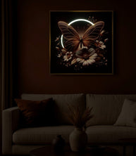 LED-Bild Schmetterling 50 cm – Leinwandbild Deko