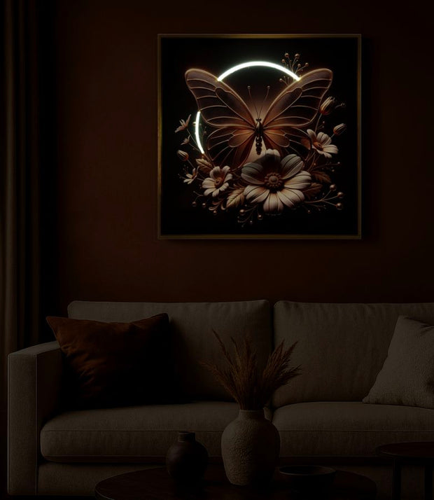 LED-Bild Schmetterling 50 cm – Leinwandbild Deko